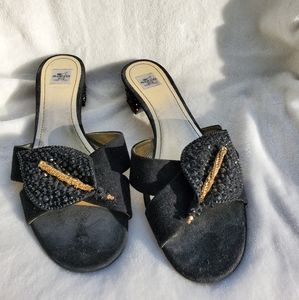 Sacco 1823 Made in Italy black leaf dress slipon